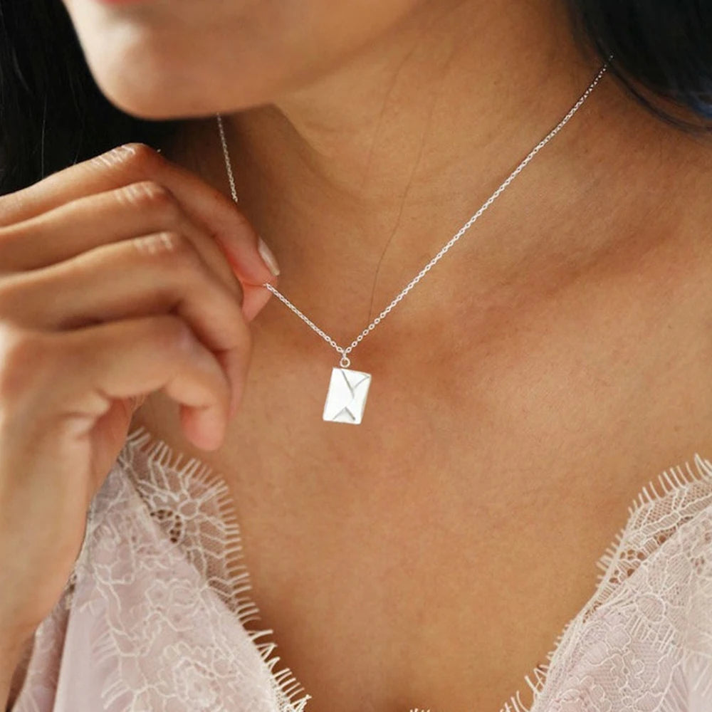 The Letter, envelope locket necklace — product photo 2